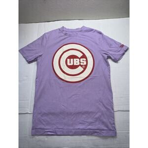 New Era Chicago Cubs Youth Short Sleeve Tee Shirt Size Medium Light Purple